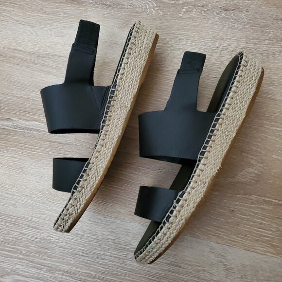 Cole Haan Women's Cloudfeel Espadrille Sandal - Black Leather Size 10.5 - Picture 9 of 16